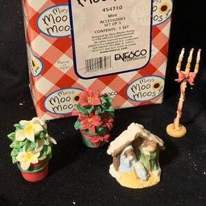 Mary Moo Moos Mini Christmas Accessories, 4 pieces